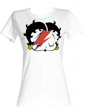 Betty Boop Girls Juniors S/S T-Shirt - Boop Stardust - Solid White