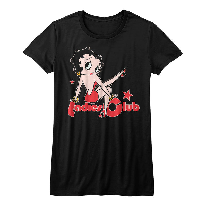 Betty Boop Girls Juniors S/S T-Shirt - Four On The Floor - Solid Black