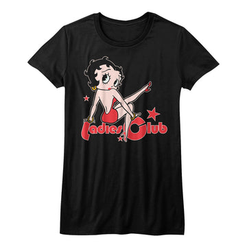 Betty Boop Girls Juniors S/S T-Shirt - Four On The Floor - Solid Black