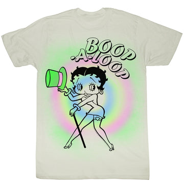Betty Boop Mens S/S T-Shirt - Green Hat - Solid White
