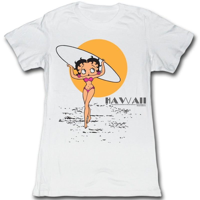 Betty Boop Girls Juniors S/S T-Shirt - Sunshine - Solid White