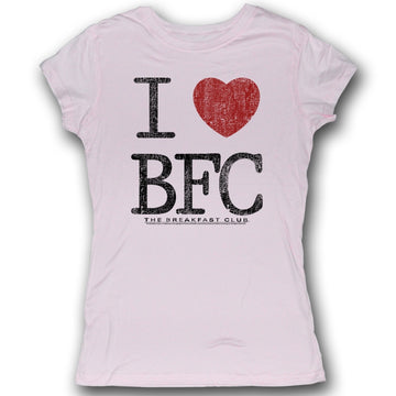 Breakfast Club Girls Juniors S/S T-Shirt - Lovin This Club - Solid Light Pink