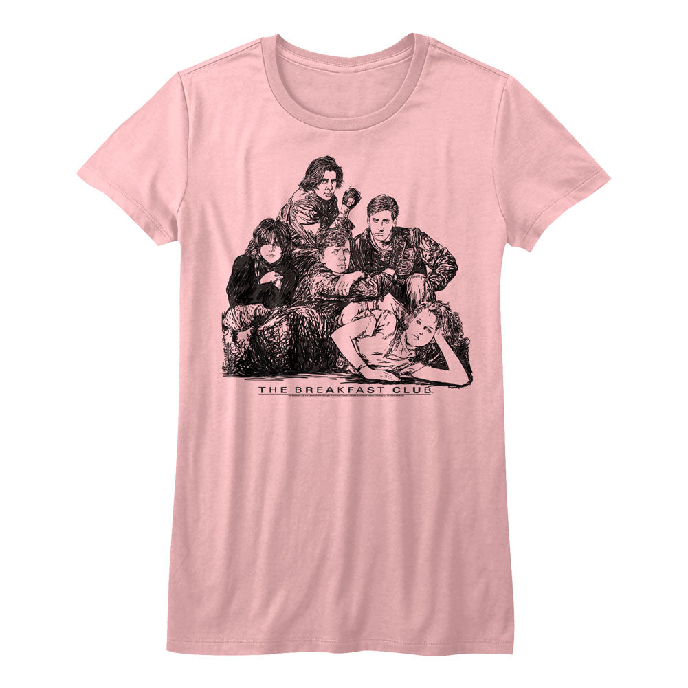 Breakfast Club Girls Juniors S/S T-Shirt - Group - Solid Light Pink
