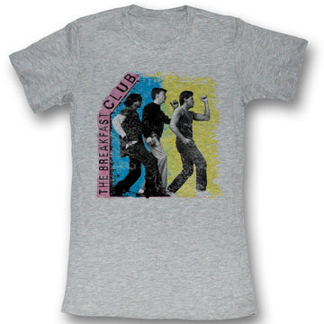 Breakfast Club Girls Juniors S/S T-Shirt - Three Dudes - Heather Gray Heather