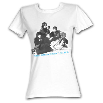 Breakfast Club Girls Juniors S/S T-Shirt - Group Shot - Solid White