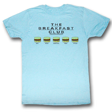 Breakfast Club Mens S/S T-Shirt - Sammiches - Heather Light Blue Heather