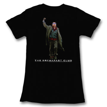 Breakfast Club Girls Juniors S/S T-Shirt - Fist Pump Cut Out - Solid Black