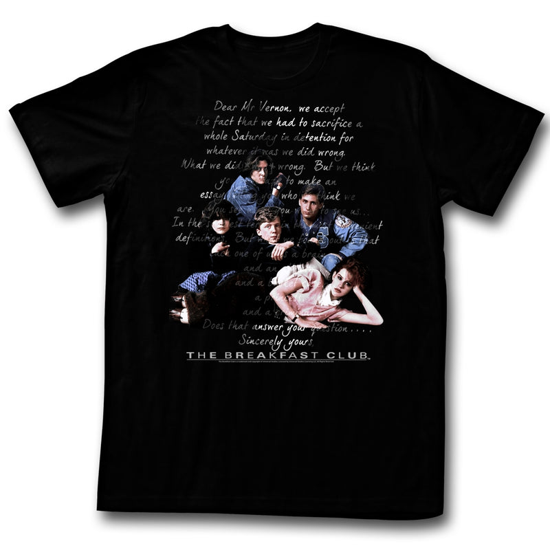 Breakfast Club Mens S/S T-Shirt - Letter - Solid Black