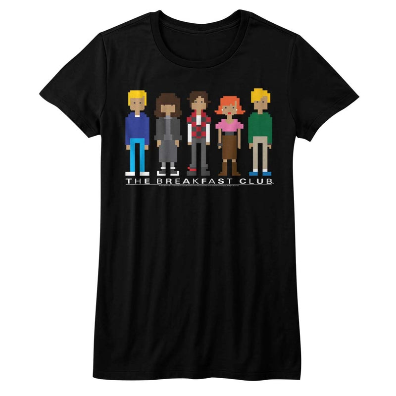 Breakfast Club Girls Juniors S/S T-Shirt - Pixels - Solid Black