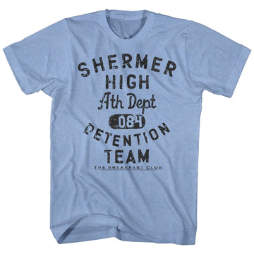 Breakfast Club Mens S/S T-Shirt - Detentionteam - Heather Light Blue Heather