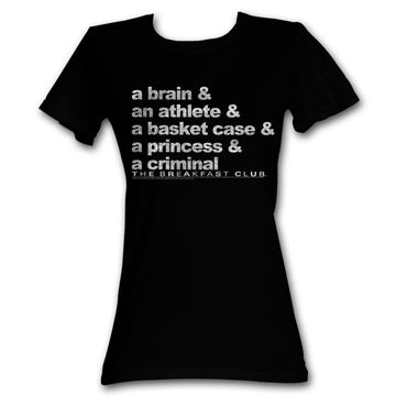 Breakfast Club Girls Juniors S/S T-Shirt - Word Up - Solid Black