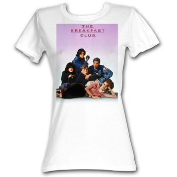 Breakfast Club Girls Juniors S/S T-Shirt - Poster - Solid White