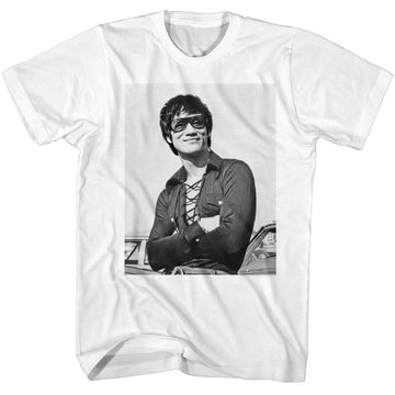 Bruce Lee Mens S/S T-Shirt - Smug - Solid White