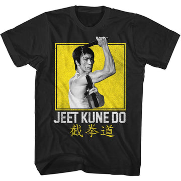 Bruce Lee Mens S/S T-Shirt - Boxy Jeet Kune - Solid Black