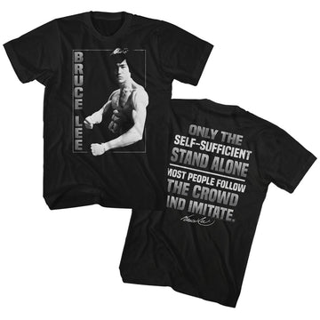Bruce Lee Mens S/S T-Shirt - Stand Alone - Solid Black