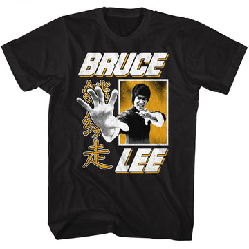 Bruce Lee Mens S/S T-Shirt - Hand - Solid Black