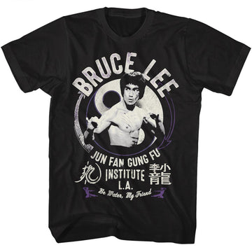 Bruce Lee Mens S/S T-Shirt - Junfangungfu - Solid Black