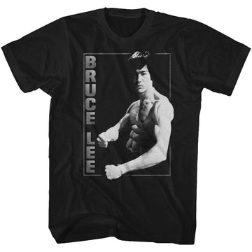 Bruce Lee Mens S/S T-Shirt - Stand Alone - Solid Black