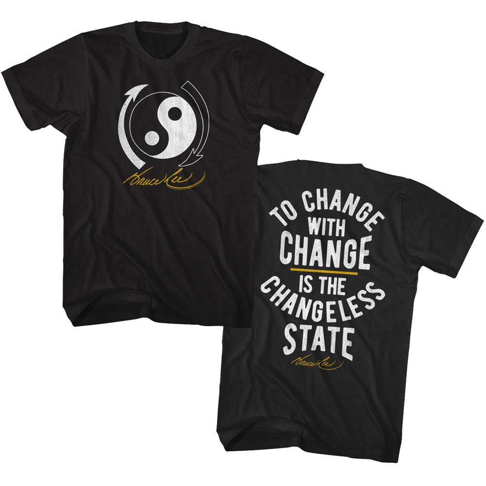 Bruce Lee Mens S/S T-Shirt - Blchange - Solid Black