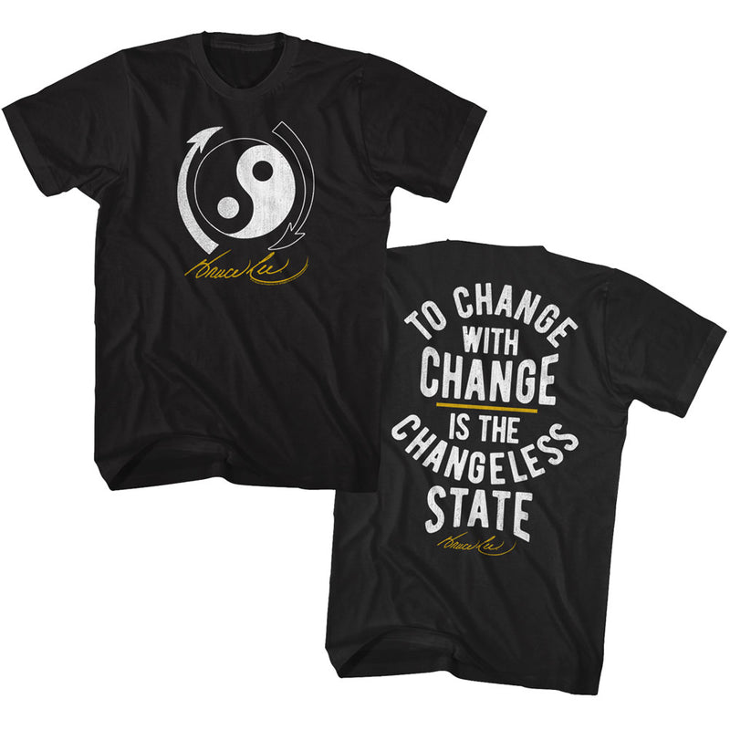 Bruce Lee Mens S/S T-Shirt - Blchange - Solid Black - Inmyparentsbasement.com