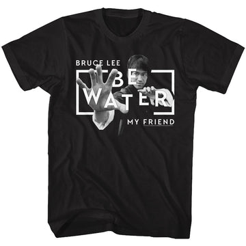 Bruce Lee Mens S/S T-Shirt - Be Water - Solid Black