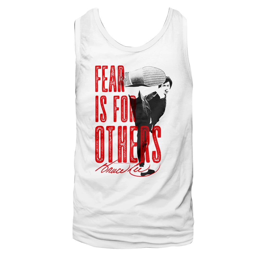 Bruce Lee Mens  Tank - Fear - Solid White