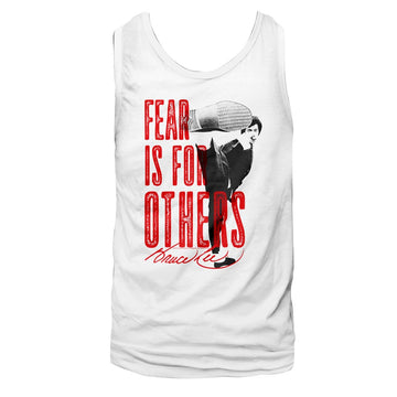 Bruce Lee Mens  Tank - Fear - Solid White