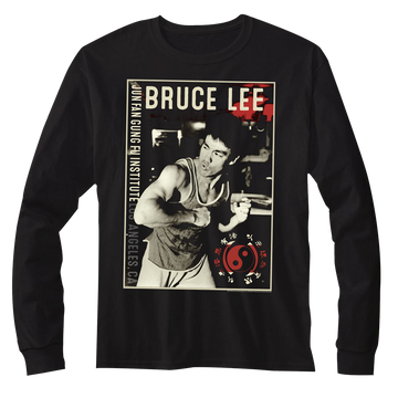 Bruce Lee Mens L/S T-Shirt - Bruce - Solid Black