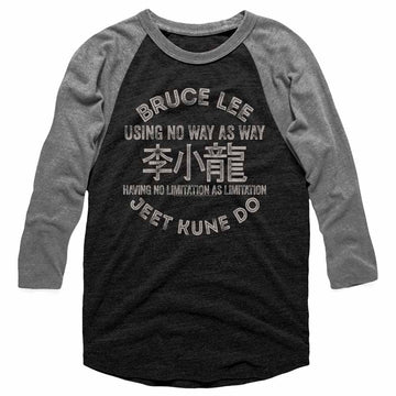Bruce Lee Mens 3/4 Sleeve Raglan - Symbols - Heather/Heather Vintage Black/Premium Heather