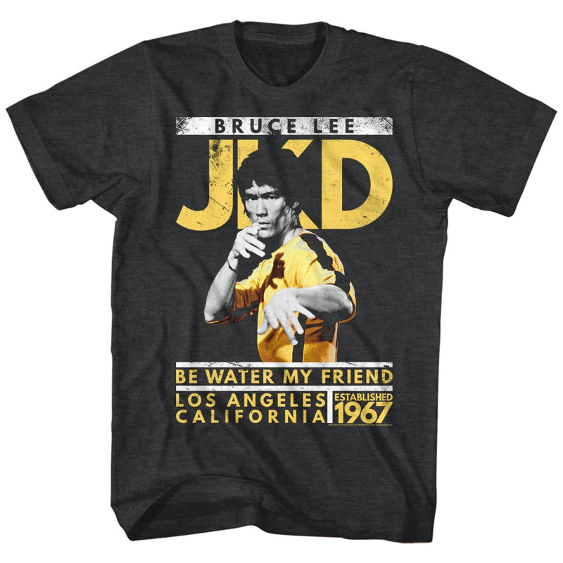 Bruce Lee Mens S/S T-Shirt - Jay Kay Dee - Heather Black Heather