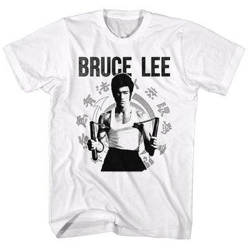 Bruce Lee Mens S/S T-Shirt - Chucks - Solid White