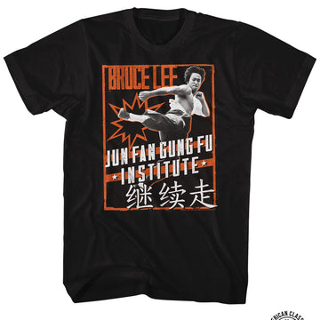 Bruce Lee Mens S/S T-Shirt - Pow Gung Fu - Solid Black