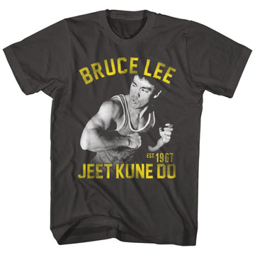 Bruce Lee Mens S/S T-Shirt - Action Bruce - Solid Smoke
