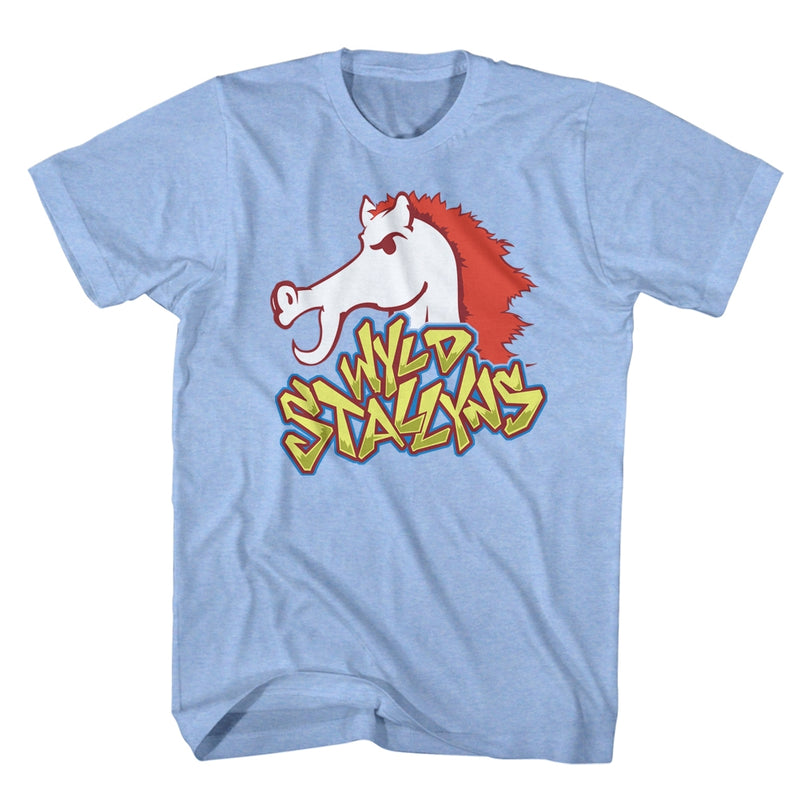 Bill And Ted Mens S/S T-Shirt - Stallyns - Heather Light Blue Heather