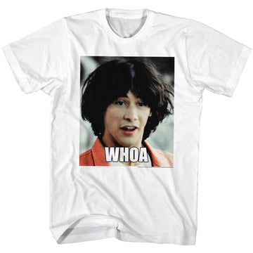 Bill And Ted Mens S/S T-Shirt - Whoa - Solid White