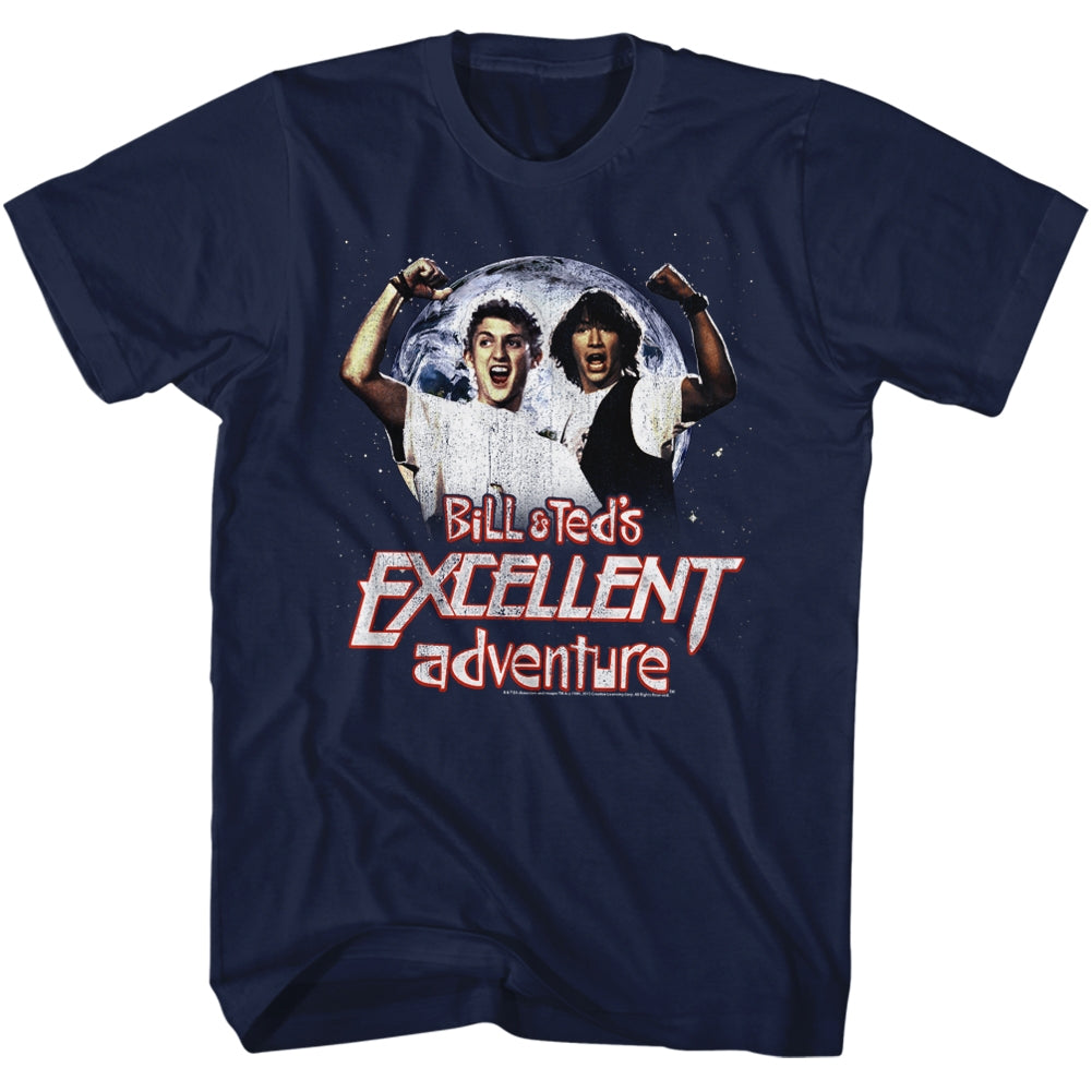 Bill And Ted Mens S/S T-Shirt - Excellent - Solid Navy