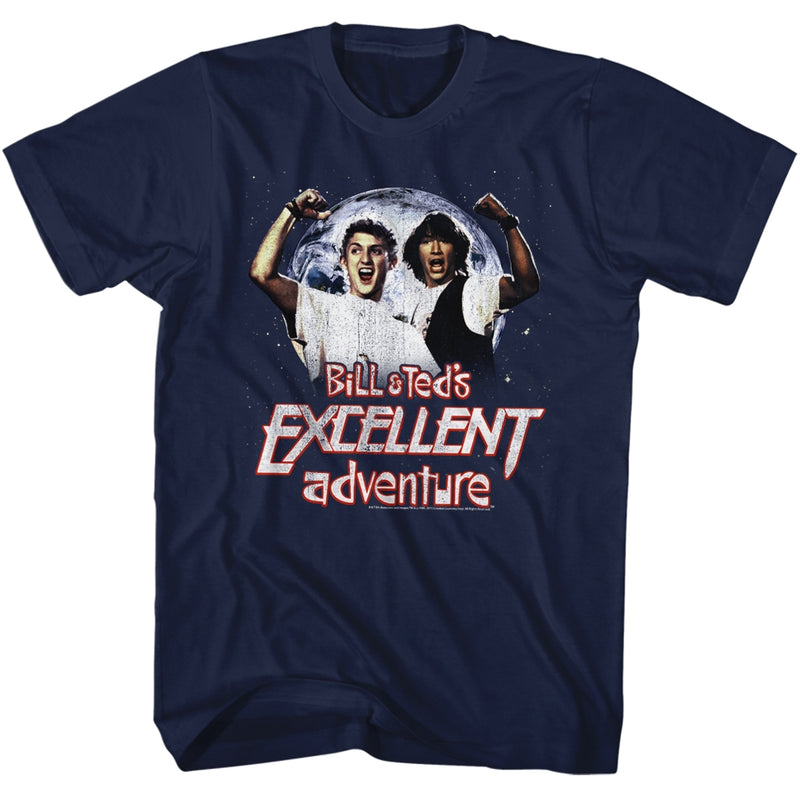 Bill And Ted Mens S/S T-Shirt - Excellent - Solid Navy - Inmyparentsbasement.com