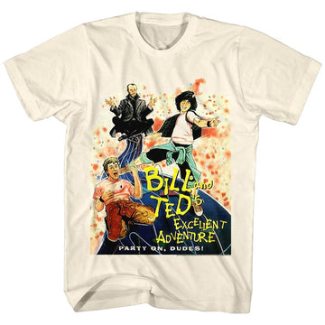 Bill And Ted Mens S/S T-Shirt - Dvd Cover - Solid Natural