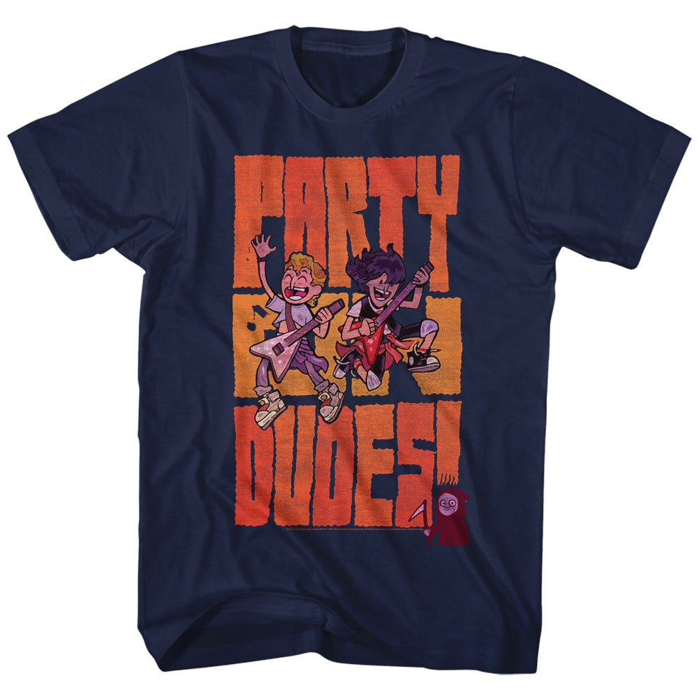 Bill And Ted Mens S/S T-Shirt - Partydudes - Solid Navy