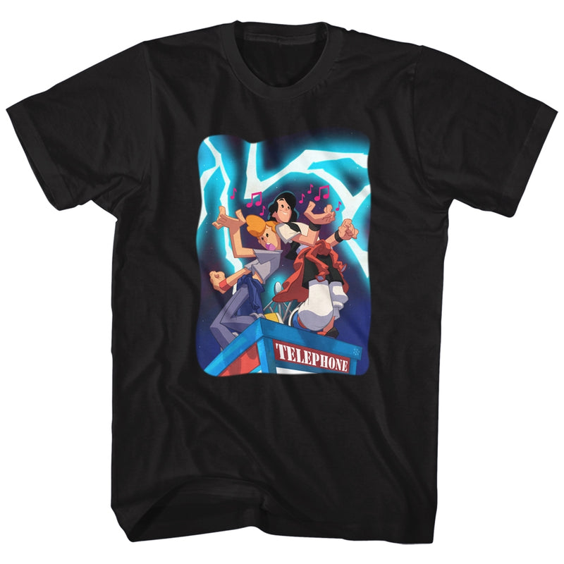 Bill And Ted Mens S/S T-Shirt - Telephone Tunes - Solid Black