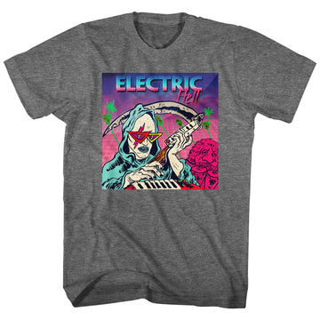 Bill And Ted Mens S/S T-Shirt - Electric Hell - Heather Graphite Heather