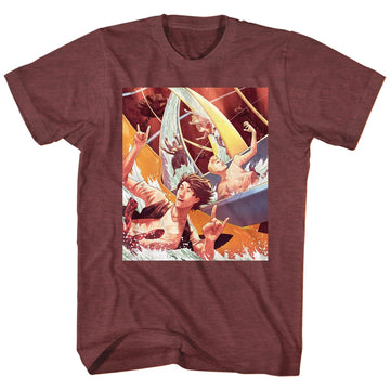 Bill And Ted Mens S/S T-Shirt - Water Slide - Heather Vintage Maroon Heather