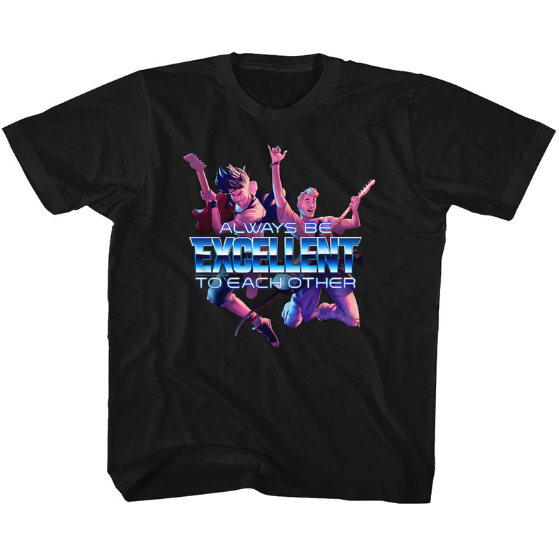 Bill And Ted Toddler S/S T-Shirt - Always Excellent - Solid Black