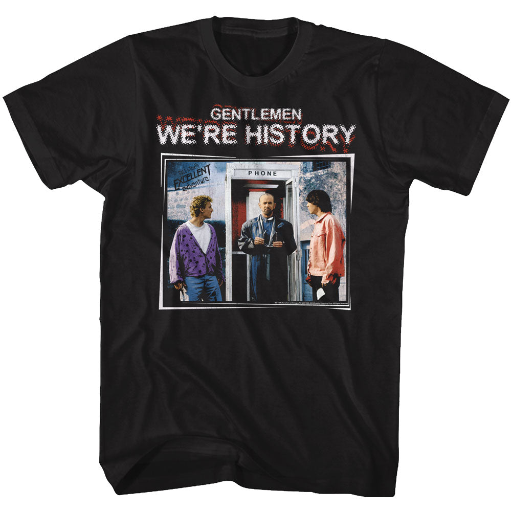 Bill And Ted Mens S/S T-Shirt - We'Re History Color - Solid Black