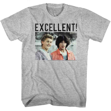 Bill And Ted Mens S/S T-Shirt - Excellent - Heather Gray Heather