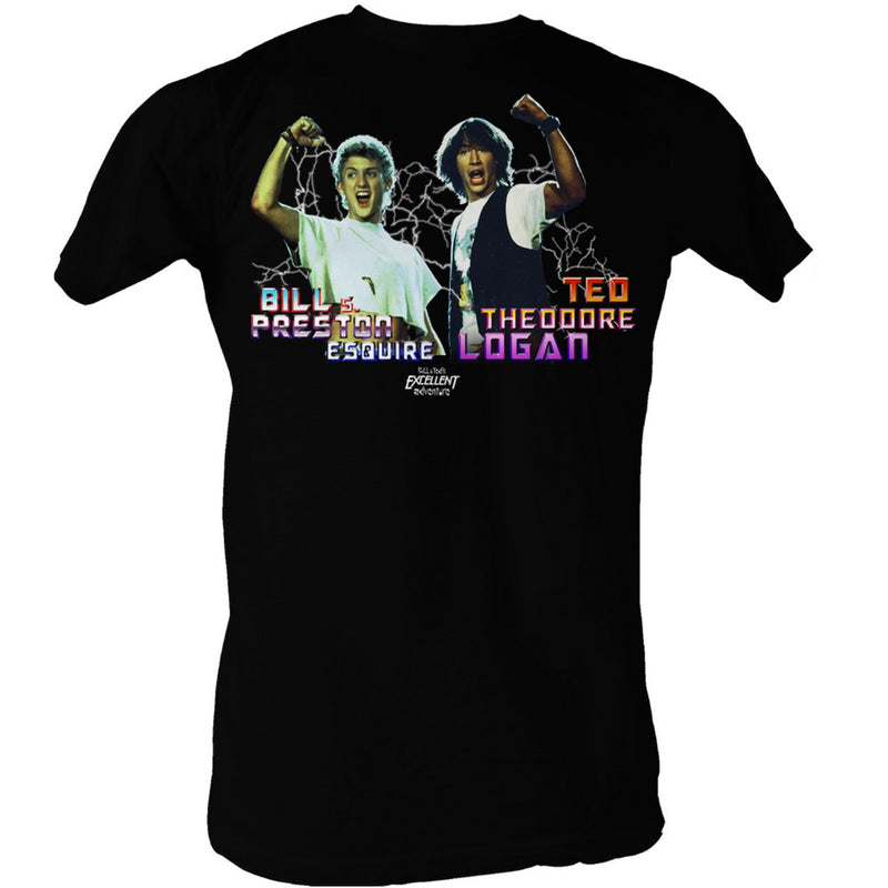 Bill And Ted Mens S/S T-Shirt - Light Show - Solid Black