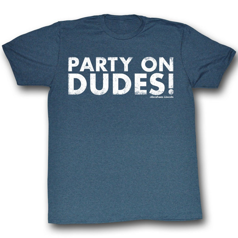 Bill And Ted Mens S/S T-Shirt - Par Tay! - Heather Navy Heather