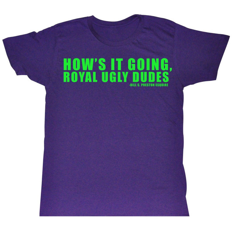 Bill And Ted Mens S/S T-Shirt - Ugly - Heather Retro Purple Heather
