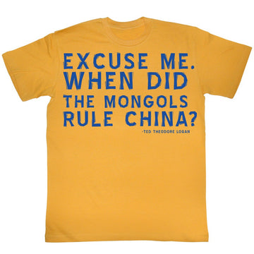 Bill And Ted Mens S/S T-Shirt - Excuses - Solid Ginger