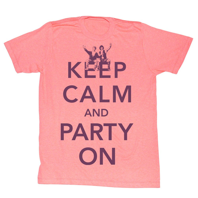 Bill And Ted Mens S/S T-Shirt - Party - Heather Bright Orange Heather